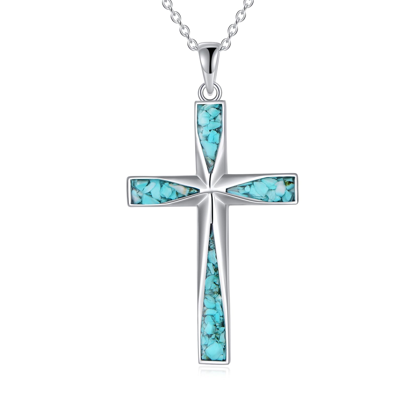 ONEFINITYReligious Cross Pendant Necklace Sterling Silver Origami Cross Pendant Gifts for Women Men Jewelry