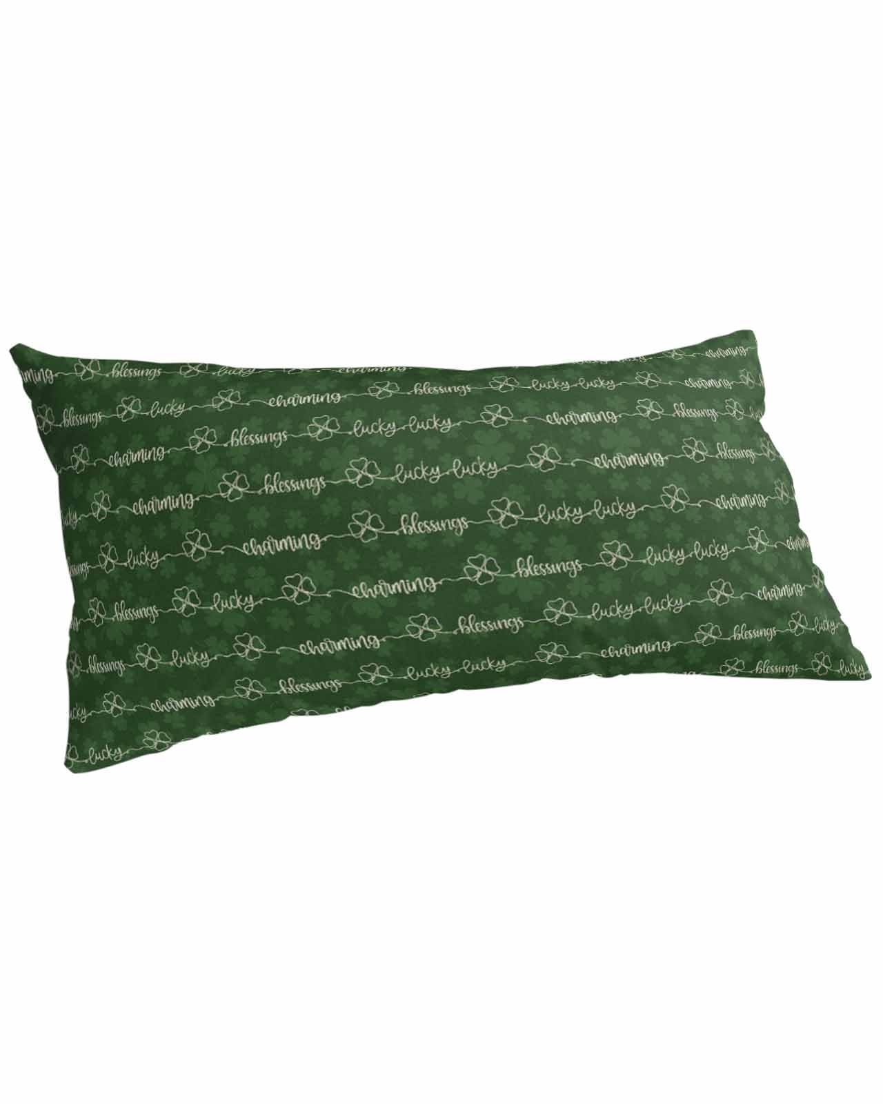 St. Patrick's Day Pillow Covers King Size, Soft Bed Throw Pillowcases Breathable Cooling Long Lumbar Body Pillow Sham Cover for Bed Sofa 20x40 Spring Green Plant Holiday Lucky