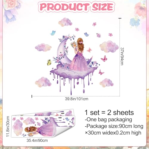 Vinilo decorativo removible 3D Princesa para pared miniatura 2