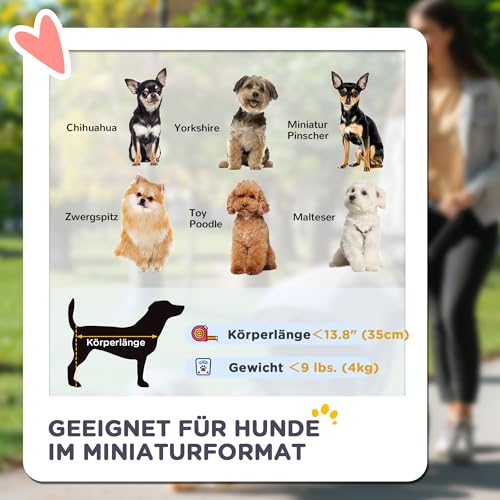 PawHut Hundewagen 3 in 1 Hundebuggy klappbar für Hunde & Katzen bis 4 kg Katzenbuggy mit Kissen Netzfenstern Getränkehalter Aufbewahrungskorb Katzenwagen Buggy Grau