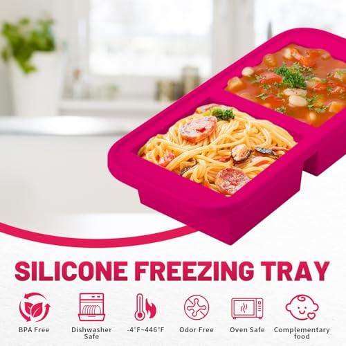 Moldes de silicona para congelador con tapa 2 tazas miniatura 4