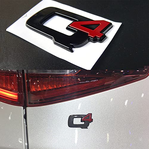 カーエンブレム Q4 ブラック レッド ロゴ 車 トランク サイド ステッカー 光沢 リア トランク バッジ エンブレム ステッカー Giulia Stelvio 2017-2022 アルファ ロメオ ジュリア ステルヴィオ q4 アクセサリー