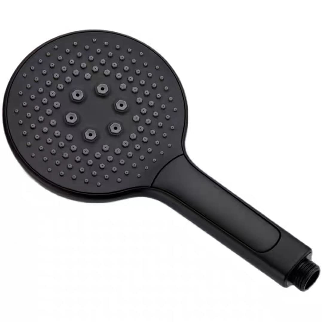 Sumerain Soffione doccia a mano nero ad alta pressione, grande doccetta a mano a risparmio idrico con 3 tipi di getto (13 mm)