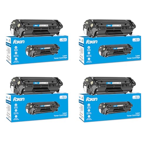 Image of Foxin FTC 12A Laser Printer Cartridge Compatible with HP 1020, M1005, 1018, 1010, 1012, 1015, 1022, 1022N, 1022NW, 3015, 3020, 3030, 3050, 3050Z, 3052, 3055, Canon LBP2900 /2900B /3000 | Black-Set of 4