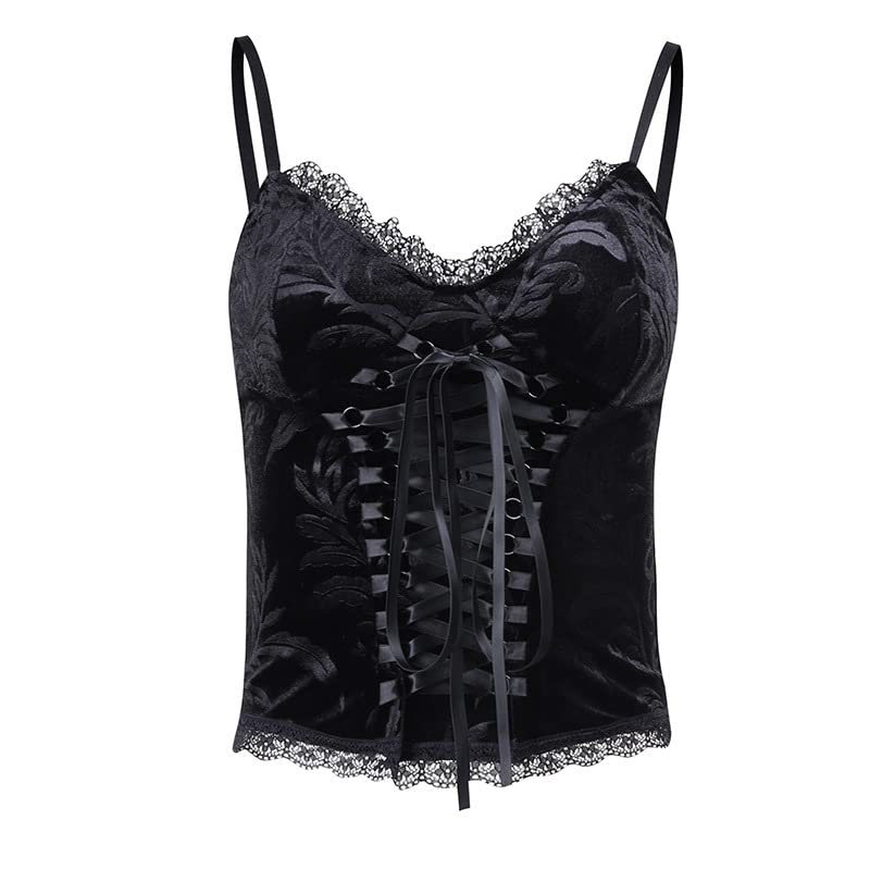 Corset sexy gothique noir femme à fermeture éclair idéal pour soirée et festival