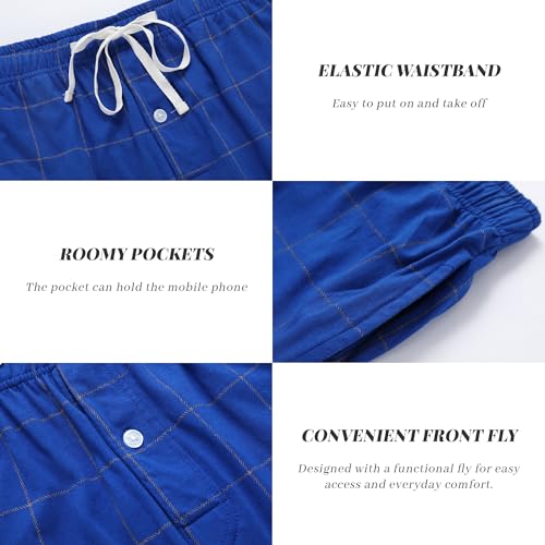 Image of Vulcanodon Mens Cotton Pajama Pants, Lightweight Sleep Pants for Men