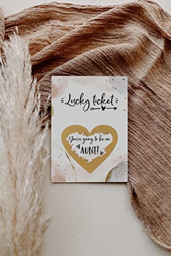 Image of Joli Coon Pregnancy announcement scratch cards - You are going to be an aunt - Auntie pregnancy scratch off announcement with envelope