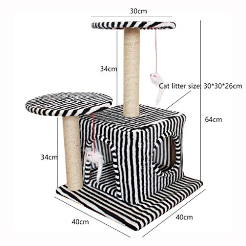 Arbre à chat 64cm compact idéal petit appartement pour l'activité du chaton - 3