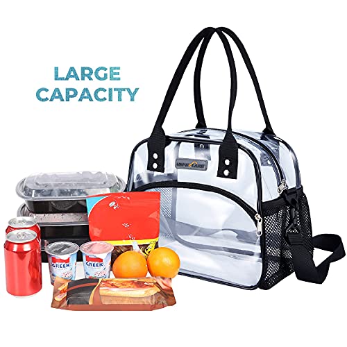 Uspeclar Clear Tote Bag, Clear Lunch Bag With Removable Bottom Board For Women & Men, See Through Reusable Lunch Box For Workplaces ,Clear Shoulder Bag For Women For Work #TOP1