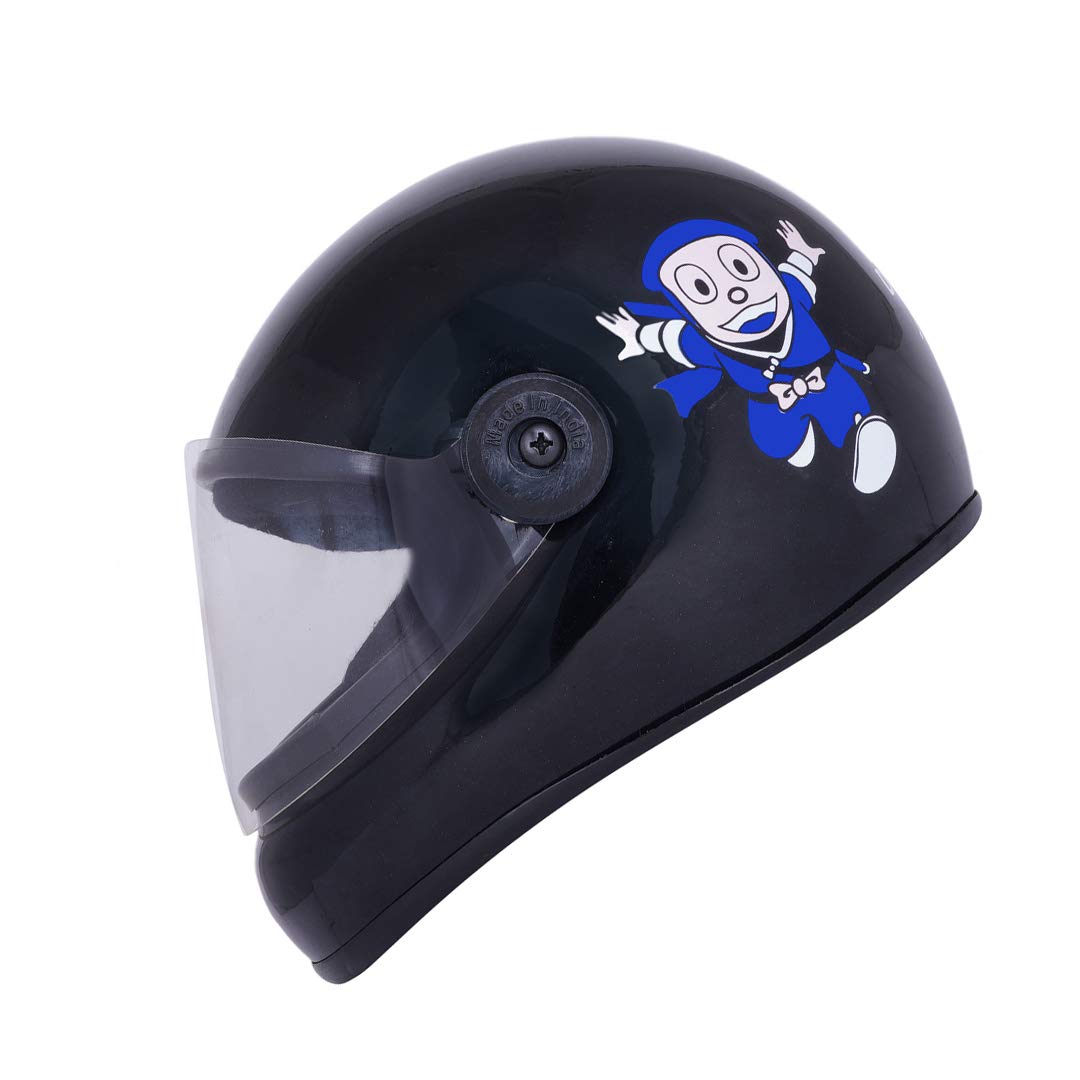 Western Era Stylish Cartoon Character Sticker Full Face Helmet for Kids || Baby Safety and Comfort || (3-12 Years) (Black Glossy) (Non-Motorized)-picture-19