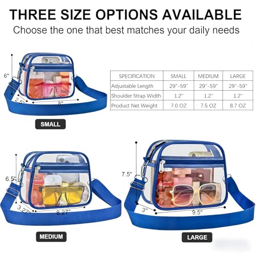 Image of Clear Bag for Stadium Events Clear Sports Fan Handbags Purses with Adjustbale Strap for Concerts Festivals Game Day