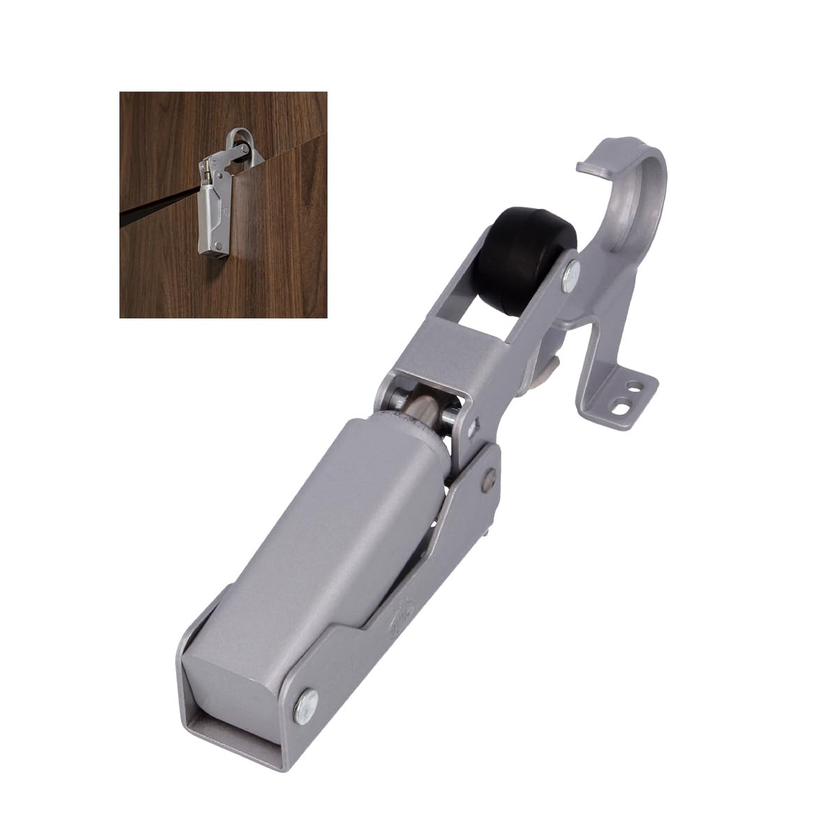 Amig - Retenedor hidráulico para Puerta | Ideal para freno, tope o amortiguador de puertas | Medidas: 108 x 32 mm | Material: Aluminio | Color: Plata