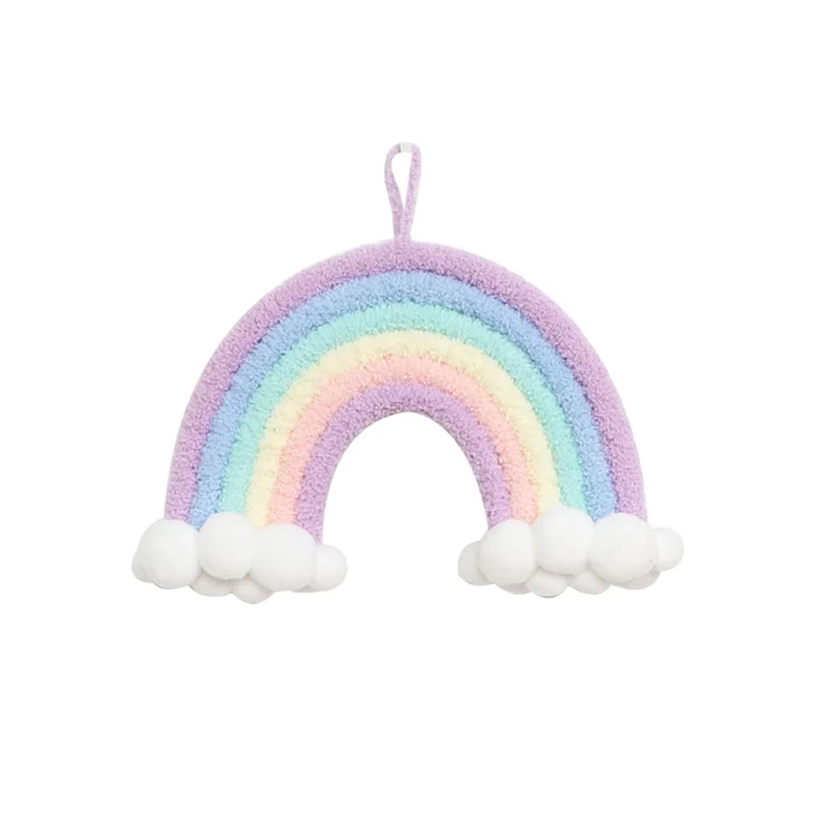 2pcs Boho Woven Daisy Flower Rainbow Butterfly Wall Hanging Decor for Room(Rainbow)