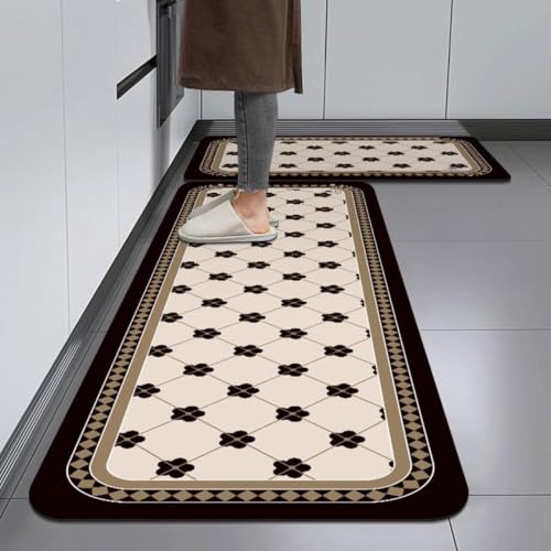 Image of Kitchen Anti Slip Mat for Floor, Waterproof Washable Kitchen Mats, Non Slip Kitchen Floor Mats for Home, Soft Mats for Kitchen, Kitchen Mats for Floor Anti Slip (Lattice Style)