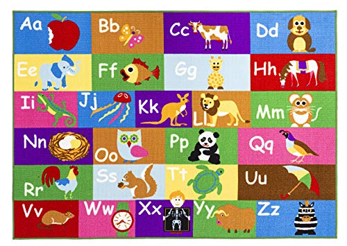 Home Must Haves Alphabet Educational/Road Map Reversible Fun Kids Area Rug (5'1