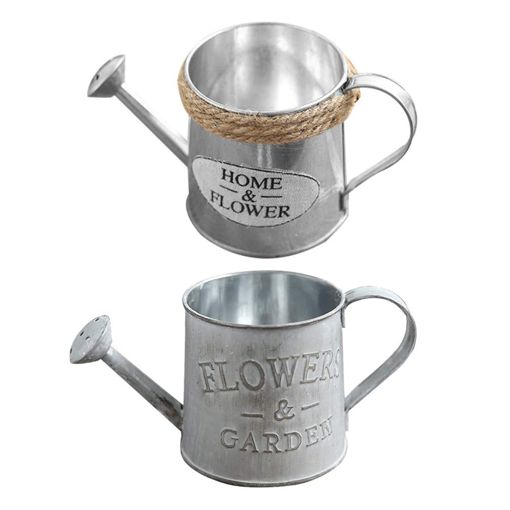 Cabilock Iron Watering Can Large Capacity Decorative Flower Pot Rustic Home Decor for Plants