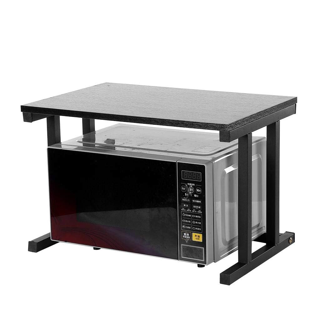 Ejoyous Supporto per forno a microonde a 2 strati per da bancone e fornello per riso 57 x 38 x 38 cm (nero)