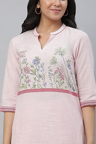 Image of Aurelia Women's Cotton Regular Fit Casual Floral Regular Work Utility Kurta