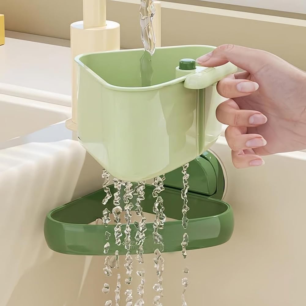 Griglia angolare per lavello a ventosa, cestino per lavello aggiornato, rimovibile per una facile pulizia, design 2025, perfetto per uso in cucina, confezione da 2