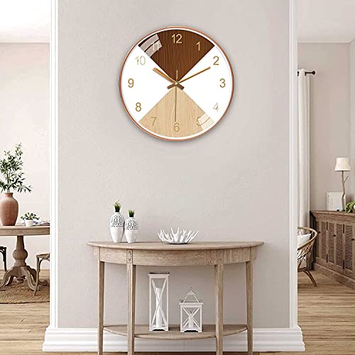 Image of GRACIOUS MART 12-Inch Analog-Digital Wall Clock-Easy to Read - Silent Non-Ticking Decorative Wall Clock for Office, Kitchen, Living Room. (Wooden Brown Clock)