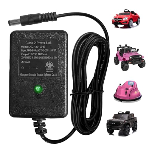 12V Universal Battery Charger for Ride On Toys ETL Listed,Power Wheel with Parents Remote Control Car Class 2 Power Unit