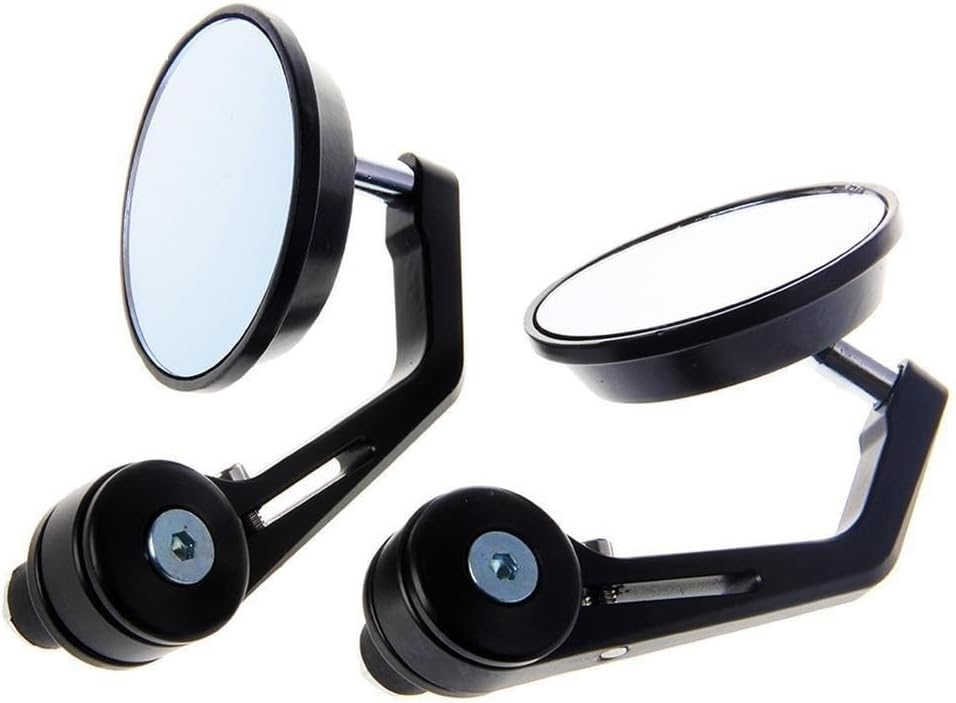 ASH Handle Bar End Round Mirror Side Rear View Edge Convex Mirrors Bike Bullet Super Meteor GT Continental Interceptor 650 Hunter Reborn Meteor Classic 350 MT 15 R15 V3 V4 Duke Rc 125 200 250 390