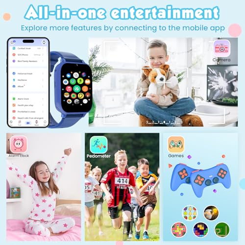 Image of MOKAST Kids Smart Watch Toys for Boys Girls - Children Watch for Kids 4-12 Years Touch Screen Watches with 15 Games Video Camera Music Player Alarm School Mode Education Birthday Gifts (4G Blue)