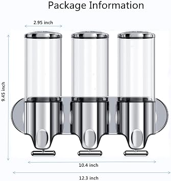 Manual Pressing Head Wall Mounted Soap Dispenser Shower Liquid Shampoo and Soap Dispenser with Container (Silver, 1500ml)