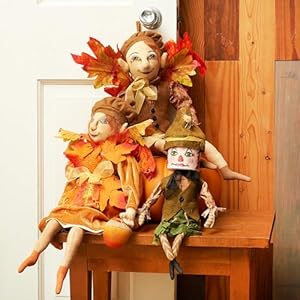   GALLERIE-II-Ambrose-Joe-Spencer-Gathered-Traditions-Fall-Harvest-Autumn-Halloween-Thanksgiving-Scarecrow-Themed-Figure-Figurine-Home-Living-Room-Decor-Decoration-Beige