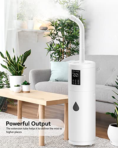 17L/4.5Gal Ultra Large Humidifiers for Bedroom 2000 sq ft, Quiet Humidifiers for Large Room, Tower Humidifier with 4 Mist Mode & Extension Tube for Home School Office Commercial Greenhouse Plants