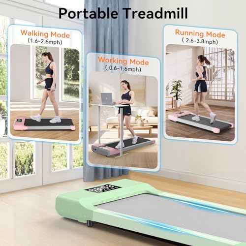 SupeRun Walking Pad Quiet, 2 in 1 Under Desk Treadmill, Walking Pad Treadmill Under Desk with 300LBS Weight Capacity, Installation-Free Walking Jogging Machine for Office Home Use - Image 4