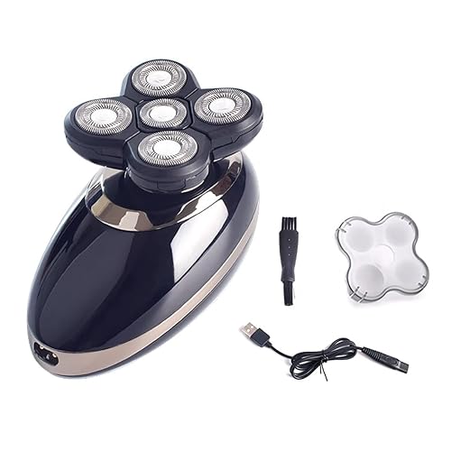 Afeitadoras de cabeza para hombres calvos, afeitadora eléctrica para hombres, pulidor de cabeza calva, cortadora de pelo flotante de 5 cuchillas 4D,