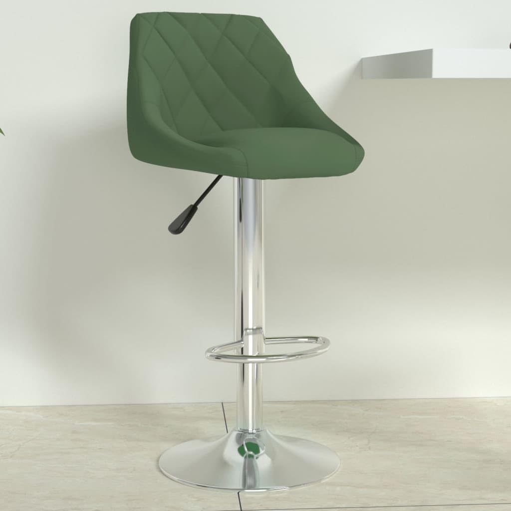 Taburete de bar de terciopelo verde oscuro con resorte de gas, altura regulable de 82 a 103 cm, reposapiés integrado, giratorio 360 grados, para cocina, mostrador, isla, salón