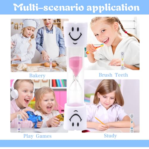 Sanduhr-Timer Sanduhren Für Kinder 3 Minuten Sanduhr Zeitmesser Smiley Glas Timer für Küche, Kinder, Zähneputzen, Zuhause, Büro Und Spiel-Timer – Bild 8