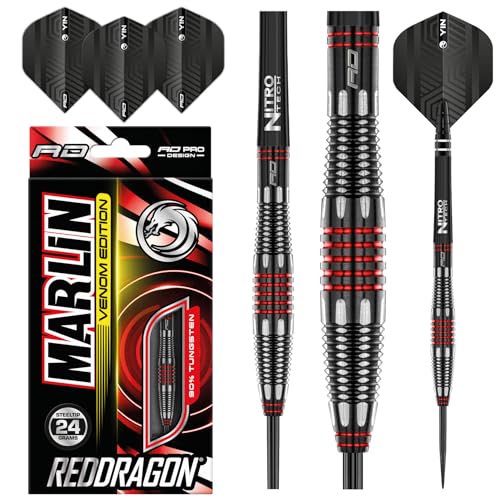 RED DRAGON Marlin Venom 24g Professional 90% Tungsten Steel Tip Darts Set