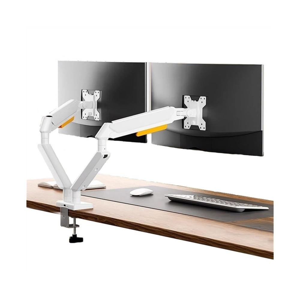 Bras de moniteur à ressort à gaz réglable support double écran 32" aluminium