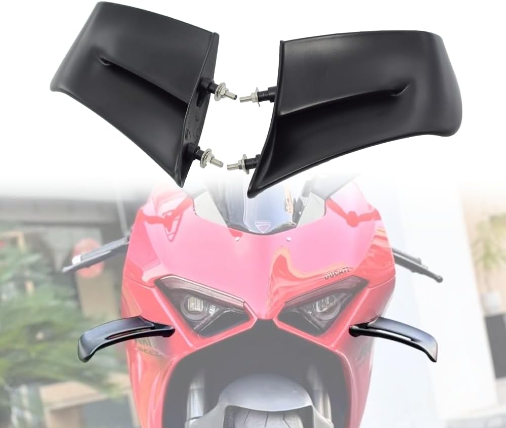 Motorcycle Fairing Wing Air Deflectors for Ducati Accessories, Motorcycle Side Spoiler Wing for Ducati Panigale V4 V4S 2022-2024, Motorcycle Wind Fin Fairing Accessories (Matte Black)
