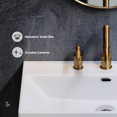Lavabo de consola de lujo Claire con estructura dorada cepillada de 30 pulgadas 4