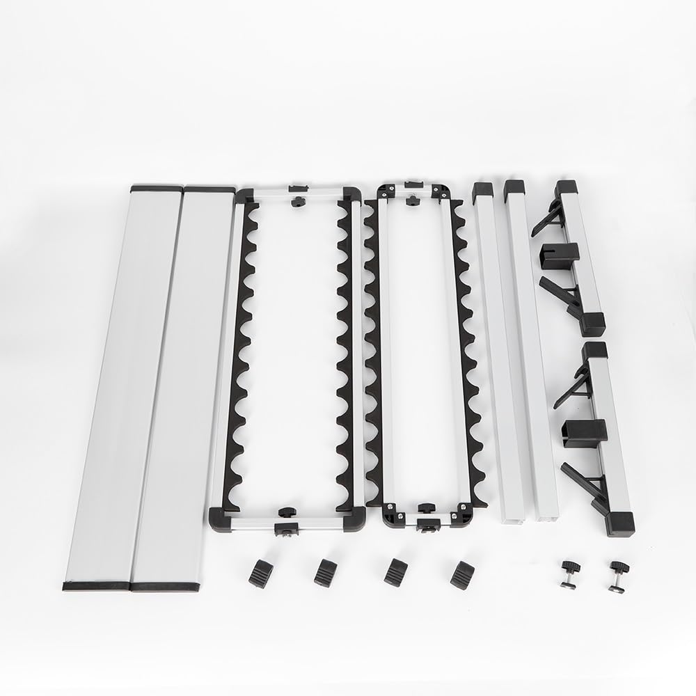 RANZIX Rutenständer Angelruten Rutenhalter Halterung für 24 Ruten Aluminium Rutenstäender Angelruten Stehen Angelruten Rutenständer Tragbar Rutenhalter Angelruten Rutenauflagen