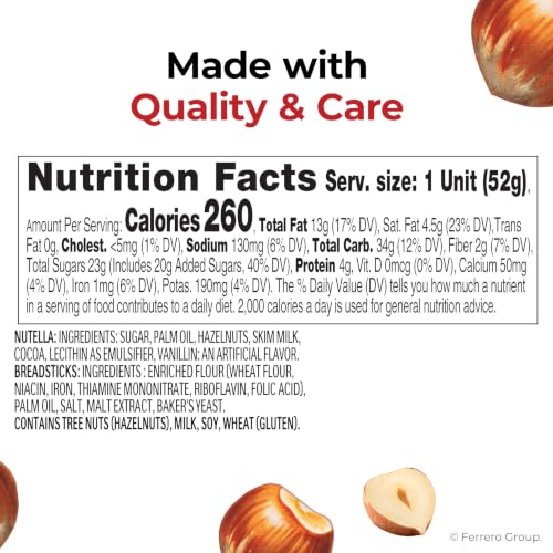 Image of Nutella & Go! Hazelnut Spread with Breadsticks, On-the-Go Snack Cups, Snack Packs, 12 Count - 21.6oz