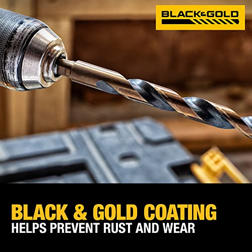 Image of DEWALT Drill Bit Set, 21-Piece, 135 Degree Split Point, 31 Degree Helix, Black Oxide Coated, for Plastic, Wood and Metal (DWA1181) (Pack of 5)