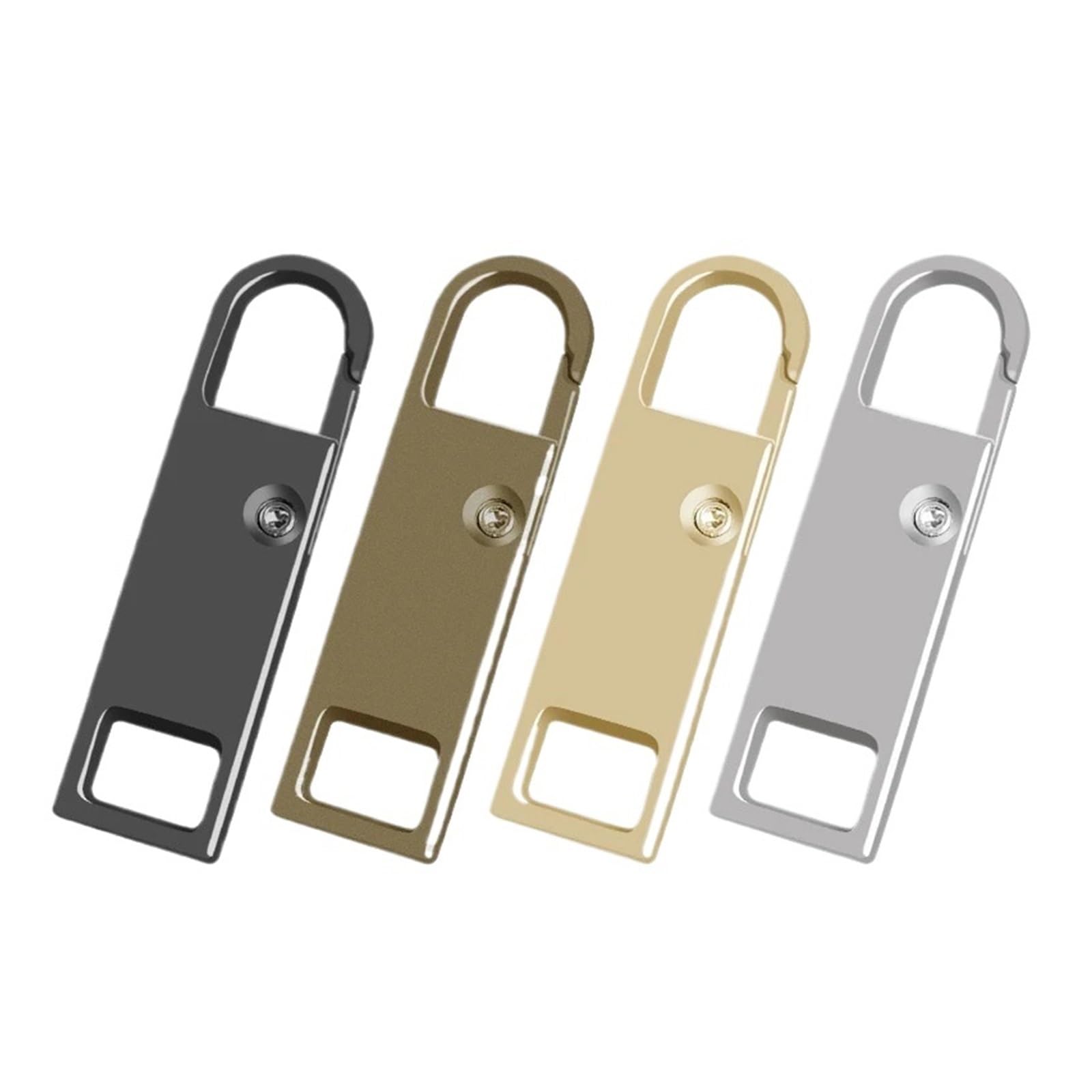 Recambios para tiradores de cremallera, Pack De 2 Tiradores Cremallera Repuesto Multicolor 0,85x2,9cm(Silver)