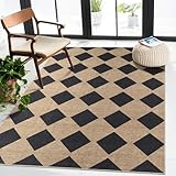 Juteteppich, 7,6 x 12,7 cm, waschbar, für Wohnzimmer, Schlafzimmer, rutschfest, neutral,...