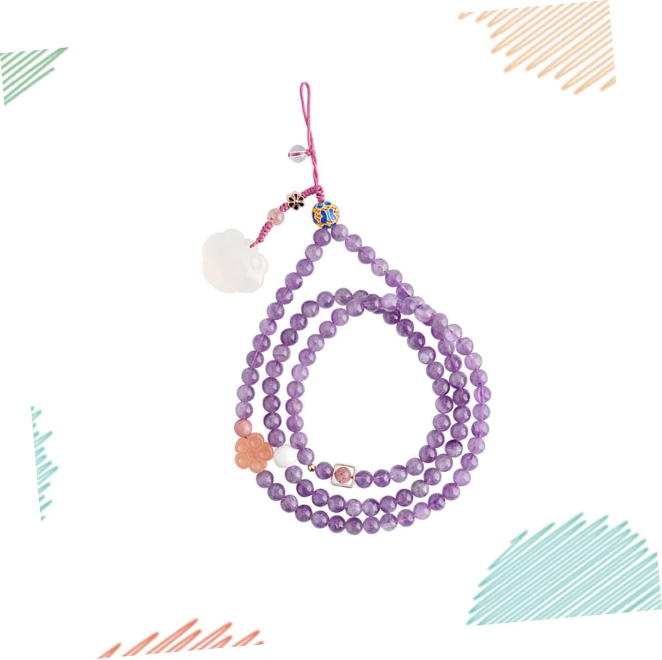 NUOBESTY Natural Amethyst Phone Lanyard Stylish Phone Cord for Phone Decor Easy Attachment Versatile Use Durable Material for and Accessories