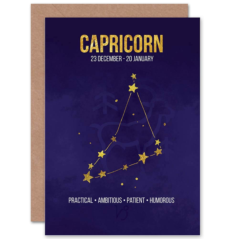 Wee Blue Coo Capricorn Birthday Card - Star Sign Astrology