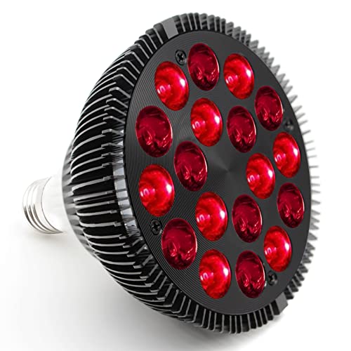 SkyFace Lampe à Chaleur Infrarouge, 54 W 18 LED Thérapie par La LumièRe Rouge, 660 nm Rouge & 850 nm NIR LumièRe Rouge Thérapie, la Santé de la Peau et Le Soulagement de la Douleur
