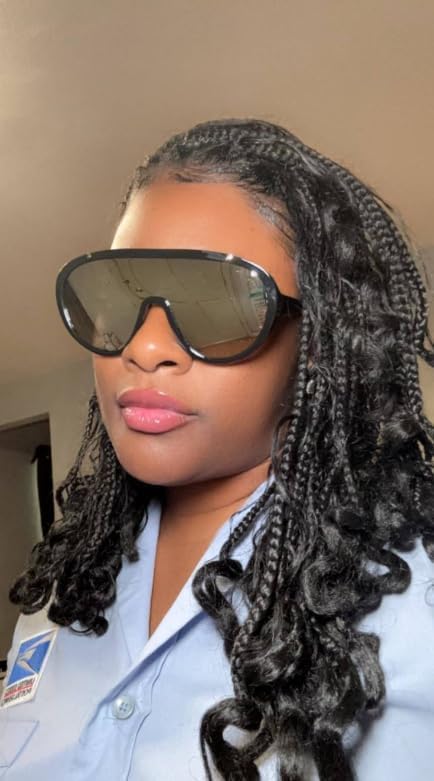 FEISEDY Sunglasses Women Oversized One Piece Frame UV400 Sun Glasses Trendy Retro Shades B2580 - Image 7