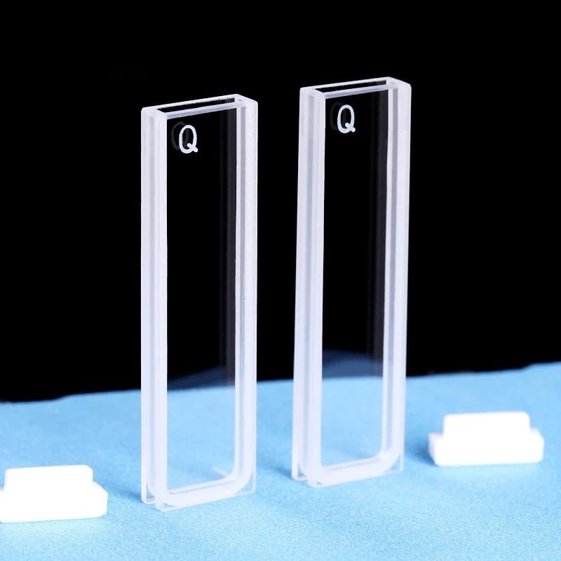 2 cubetas de cuarzo con tapa, longitud de trayectoria de 2 mm, JGS1 for espectrofotómetro de laboratorio.(Frit sintering)