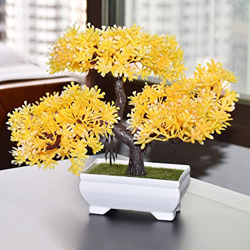 Lystar Artificial Flower Cloud Pine Bonsai For Indoor / Outdoor Potted Plants (Yellow) #TOP2