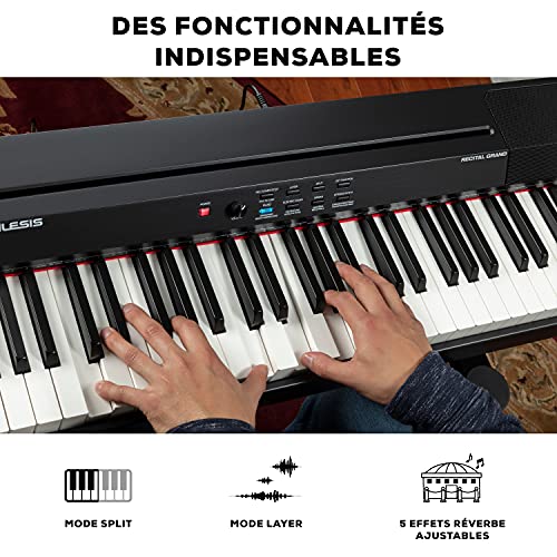 Alesis Recital Grand – Piano numérique 88 touches de taille authentique à mécanique graduée à marteau, 16 sons de… - Les Beatles, Paul McCartney, John Lennon, RIngo Starr, George Harrison Alesis Recital Grand – Piano numérique 88 touches de taille authentique à mécanique graduée à marteau, 16 sons de… – Image 5
